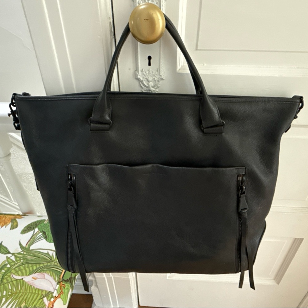 Aimee Kestenberg - Elegant LARGE Black Leather Tote Bag